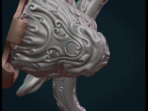 ornate bull head 3D Print Model