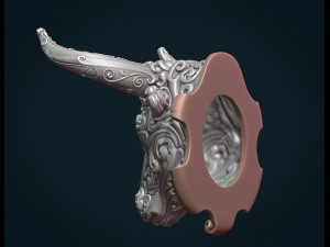 ornate bull head 3D-Druckmodell