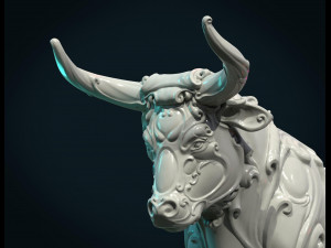 ornate bull 3D-printmodel