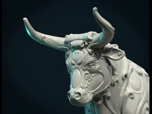ornate bull 3D Print Model