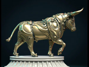 ornate bull 3D Print Model