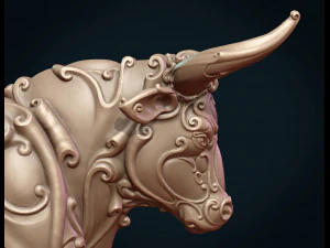 ornate bull 3D Print Model