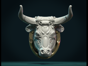 ornate bull head ii 3D 打印模型