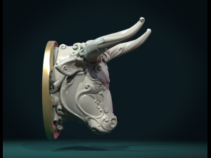 ornate bull head ii 3D 打印模型