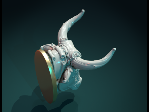 ornate bull head ii 3D 打印模型