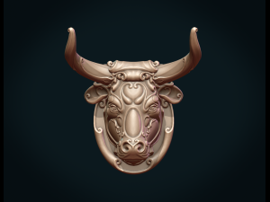 ornate bull head ii 3D 打印模型