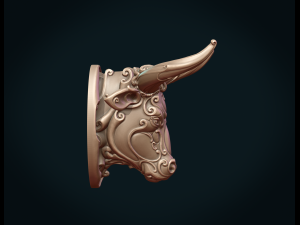 ornate bull head ii 3D 打印模型