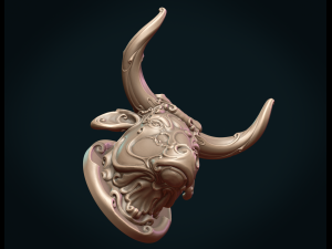 ornate bull head ii 3D 打印模型