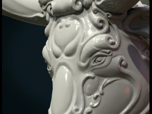 ornate bull head ii 3D Print Model