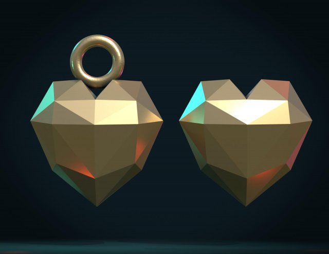heart charm 3D प्रिंट मॉडल .c4d .max .obj .3ds .fbx .stl .blend 
