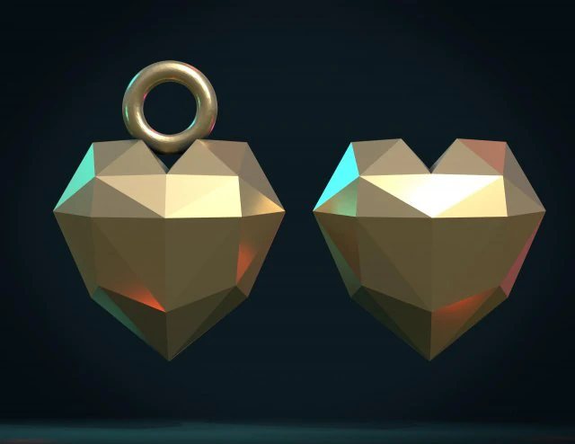 heart charm 3D Print Model .c4d .max .obj .3ds .fbx .stl .blend 