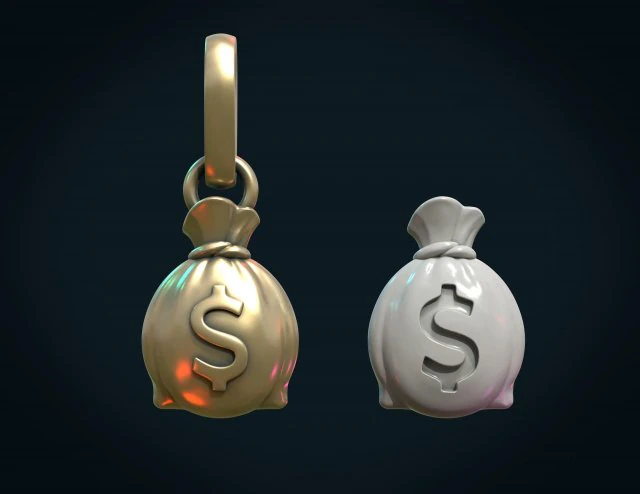 money bag usd 3D Print Model .c4d .max .obj .3ds .fbx .stl .blend