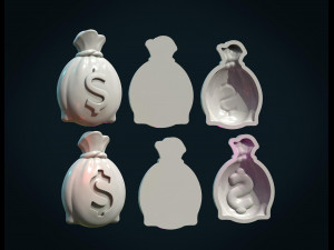 money bag usd Model do druku 3D