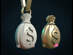 money bag usd Model do druku 3D