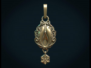 vagina ornate pendant Model Cetak 3D
