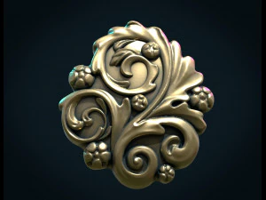 leaves scrolls charm pendant 3D Print Model
