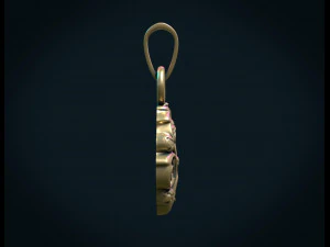 leaves scrolls charm pendant 3D Print Model