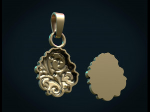 leaves scrolls charm pendant 3D Принт Модель