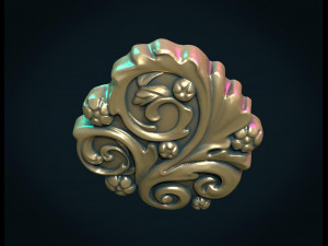 leaves scrolls charm pendant 3D Принт Модель