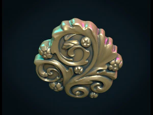 leaves scrolls charm pendant 3D Print Model