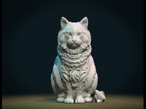 sitting beautiful cat 3D Print Model