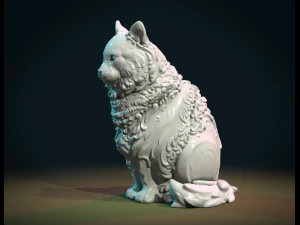 sitting beautiful cat 3D Print Model