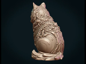 sitting beautiful cat 3D Print Model