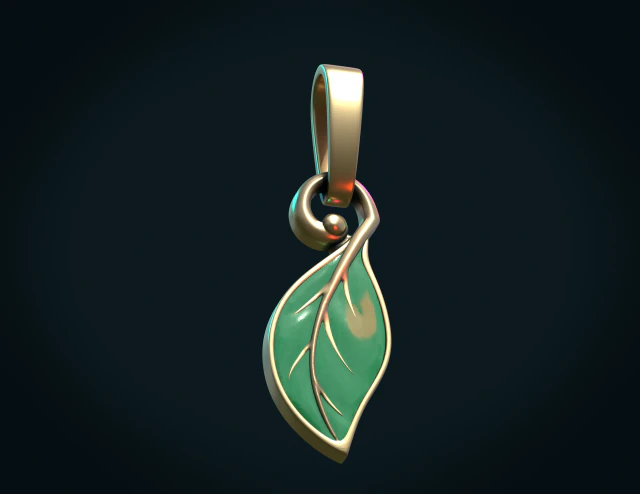 leaf pendant 3D Print Model .c4d .max .obj .3ds .fbx .stl .blend 