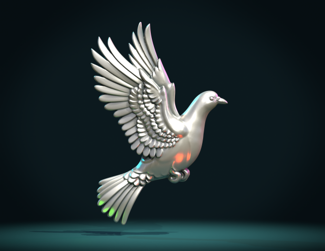 pigeon bas-relief Modèles 3D en vedette .c4d .max .obj .3ds .fbx .stl .blend 