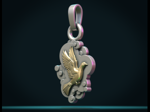 pigeon pendant 3Dプリントモデル