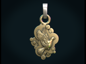 pigeon pendant 3Dプリントモデル