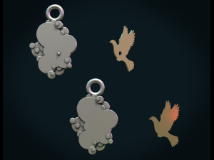 pigeon pendant 3Dプリントモデル