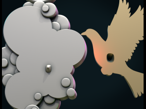 pigeon pendant 3Dプリントモデル