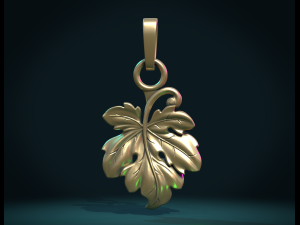 fig leaf charm pendant 3D Print Model