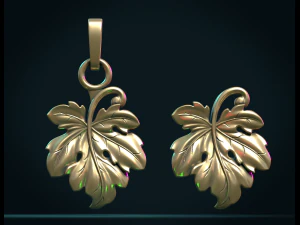 fig leaf charm pendant 3D Print Model