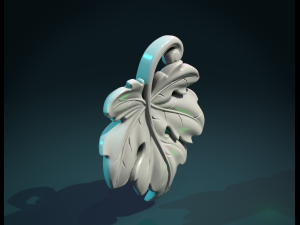 fig leaf charm pendant 3D-printmodel