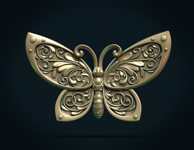 butterfly 3D 프린트 모델 .c4d .max .obj .3ds .fbx .stl .blend 