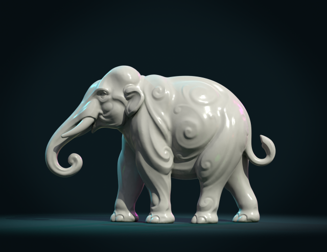 stylized elephant 3D Print Model .c4d .max .obj .3ds .fbx .stl .blend 