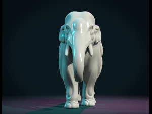 stylized elephant 3D Print Model