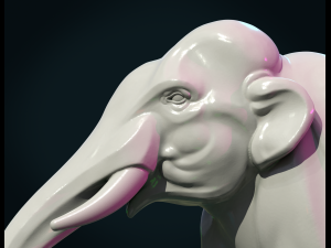 stylized elephant 3D Print Model
