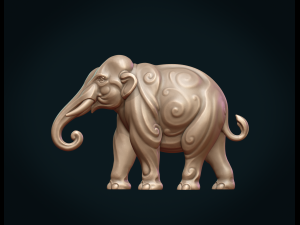 stylized elephant 3D Print Model