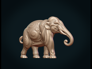 stylized elephant 3D Print Model