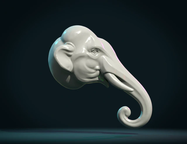 elephant head 3D Print Model .c4d .max .obj .3ds .fbx .stl .blend