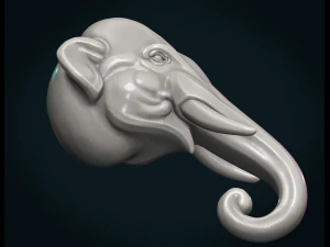 elephant head 3D Print Model