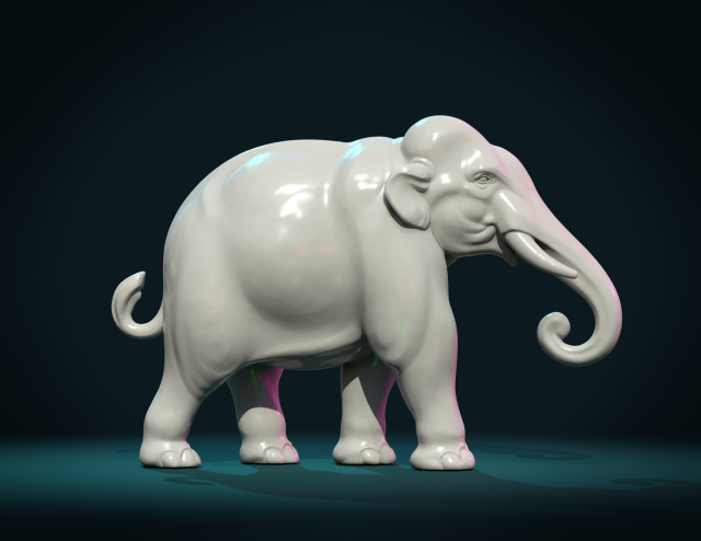 asian elephant ii 3D 打印模型 .c4d .max .obj .3ds .fbx .stl .blend 