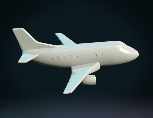airplane 3D Baskı Modeli .c4d .max .obj .3ds .fbx .stl .blend 