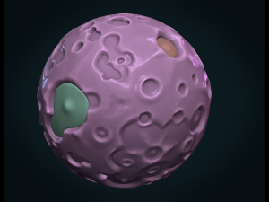 moon hollow and solid 3Dプリントモデル