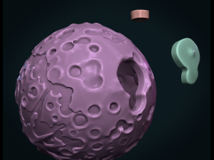 moon hollow and solid 3Dプリントモデル