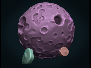 moon hollow and solid 3Dプリントモデル