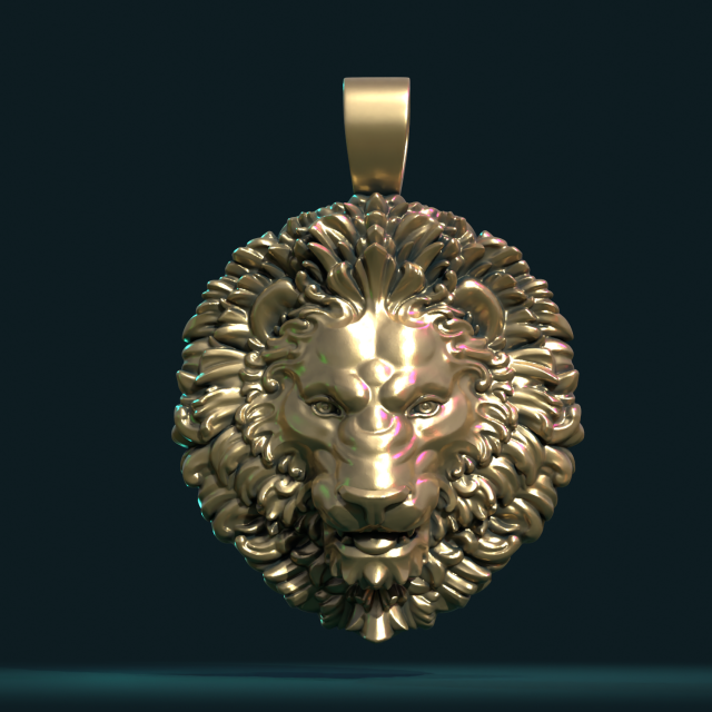 lion head pendant 3D Принт Модель .c4d .max .obj .3ds .fbx .stl .blend 